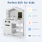 Kids Wooden Kitchen Play Set With Storage Shelves And Accessories-white